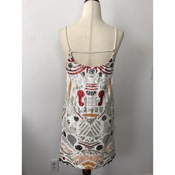 French Connection Adanya Shine Mini Dress Sequin Strappy - Picture 7 of 9